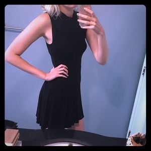 Black mock neck dress